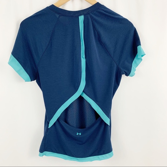 Under Armour Blue Shirt with Open Lower Ba… - Picture 6 of 7